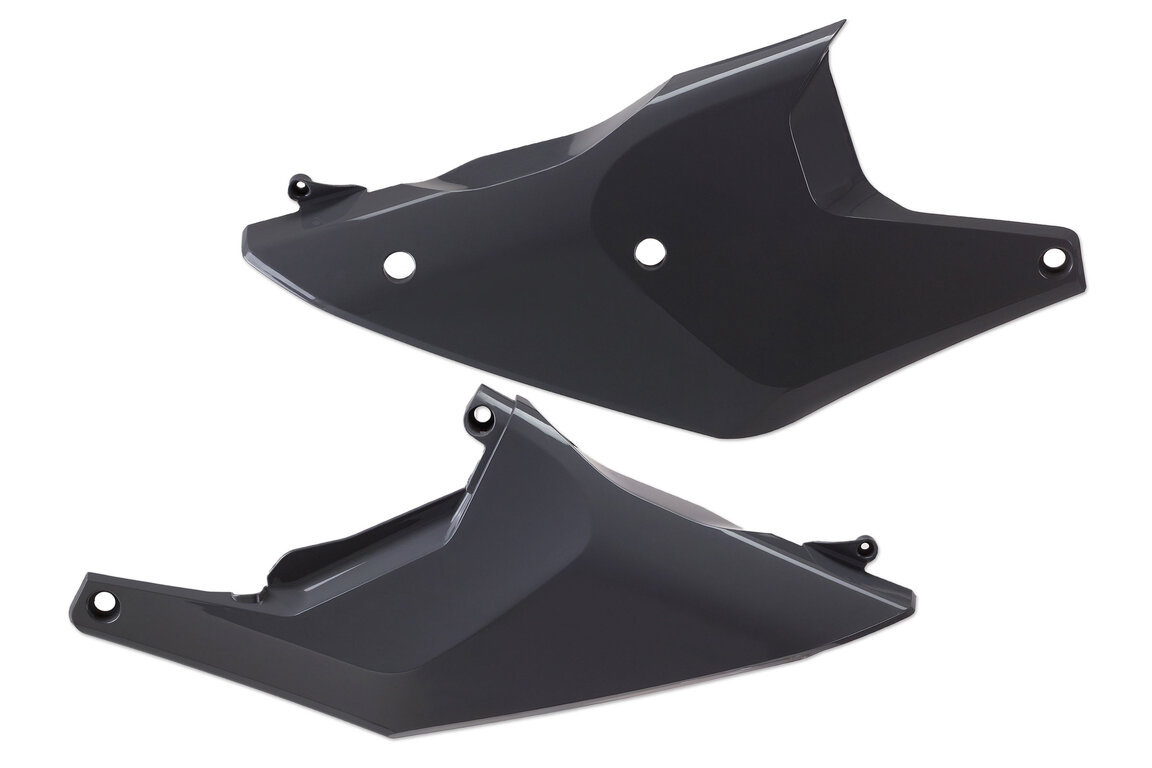 Polisport Nardo Grey Side Number Plates for Husqvarna: FC250 (2023-2024), FC250 Rockstar Edition (2022-2023), FC350 (2023-2024), FC350 Heritage (2023), FC450 (2023-2024), FC450 Rockstar Edition (2022-2023), FE250 (2023), FE350 (2023), FE350s (2023-2024), FE350w (2024), FE450 (2023-2...and more