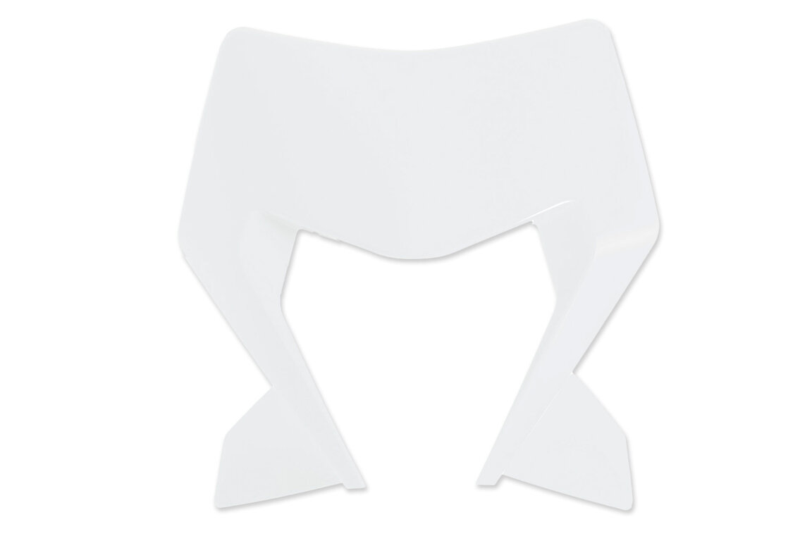 Polisport White Front Number Plate Headlight Mask for KTM: EXC350F (2024-2026), EXC450F (2024-2025), EXC500F (2024-2026), XCF450W (2024-2026), XCW150 (2024-2026), XCW250 (2024-2026), XCW300 (2024-2026), XCW300 Factory Edition (2025), XW-F 350 (2024), XW-F 500 (2024)