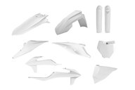 Polisport White w/ Forks Plastic Kit for KTM: SX125 (2019-2022), SX150 (2019-2022), SX250 (2019-2022), SXF250 (2019-2022), SXF350 (2019-2022), SXF450 (2019-2022), SXF450FE (2018-2021)