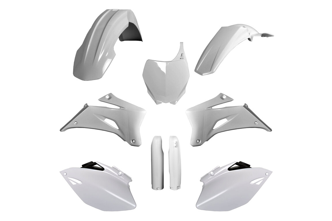 Polisport White w/ Forks Plastic Kit for Yamaha: YZ250F (2006-2009), YZ450F (2006-2009)