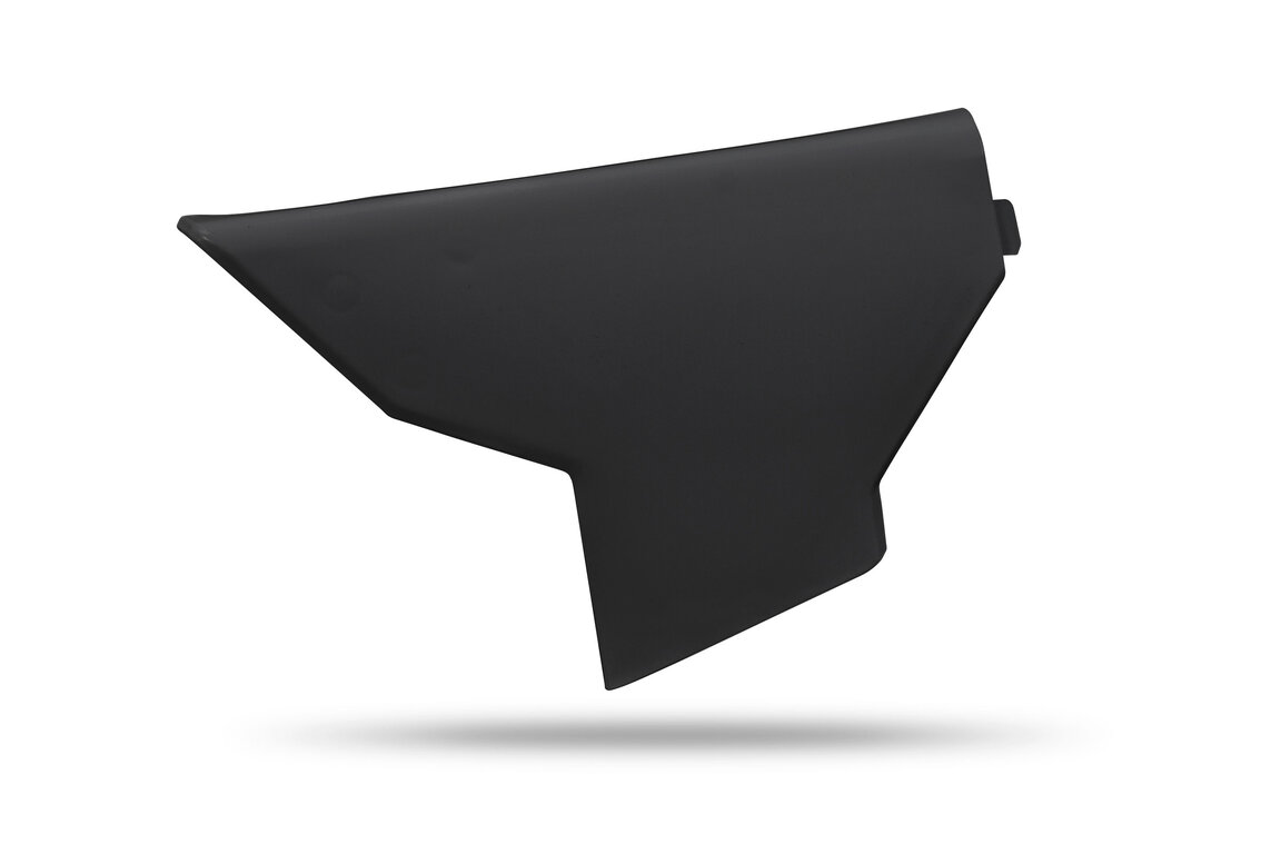 UFO Black Airbox Covers for Husqvarna: FC250 (2025-2027), FC250 Factory Edition (2025-2026), FC350 (2025-2027), FC350 Heritage (2025), FC450 (2025-2027), FC450 Factory Edition (2025-2026), FE350s (2026-2027), FE450 (2026), FE501s (2026-2027), FX350 (2025, 2027), FX35...and more