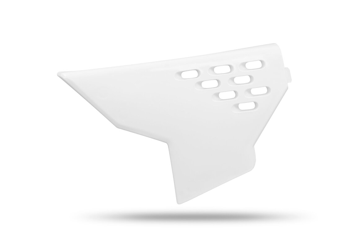 UFO White Vented Airbox Covers for Husqvarna: FC250 (2025-2027), FC250 Factory Edition (2025-2026), FC350 (2025-2027), FC350 Heritage (2025), FC450 (2025-2027), FC450 Factory Edition (2025-2026), FE350s (2026-2027), FE450 (2026), FE501s (2026-2027), FX350 (2025, 2027), FX35...and more