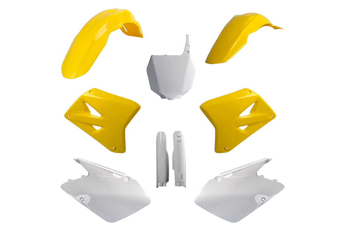 UFO SU02959041 Replacement Plastic – For Suzuki RM125/250 1996-2000 (White, Pre-Drilled)