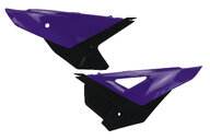 UFO Purple / Black Side Number Plates for Honda: CRF250R (2025-2027), CRF250RWE (2025-2026), CRF250RX (2025-2027), CRF450R (2025-2026), CRF450RWE (2025-2026), CRF450RX (2025-2026), HRC Works Edition (2027)