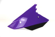 Right Side UFO Purple / Black Side Number Plates replacement plastics for 21-24 Honda CRF250, CRF450 dirt bikes.