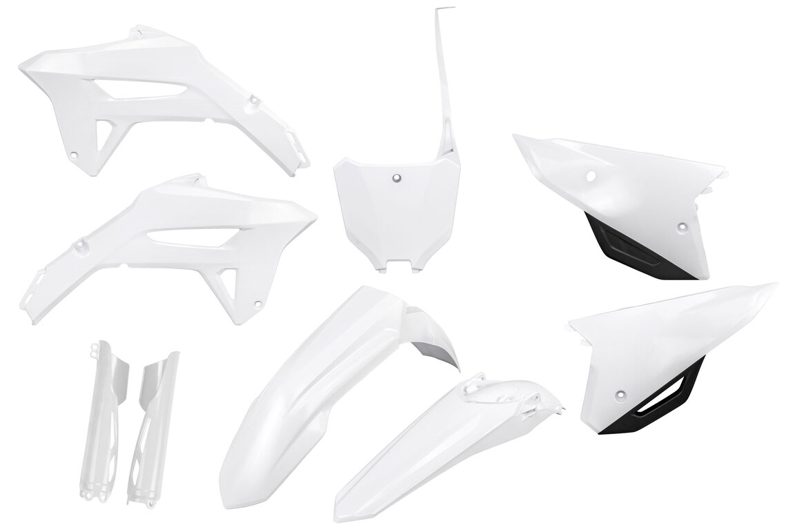 UFO White with Forks Plastic Kit for Honda: CRF250R (2022-2024), CRF450R (2021-2024), CRF450R-S (2023-2024), CRF450RWE (2021-2024)