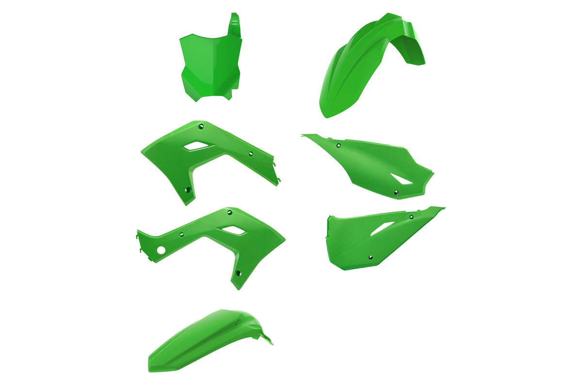 Polisport Green Restyled Plastic Kit fits Kawasaki: KX125 (2003