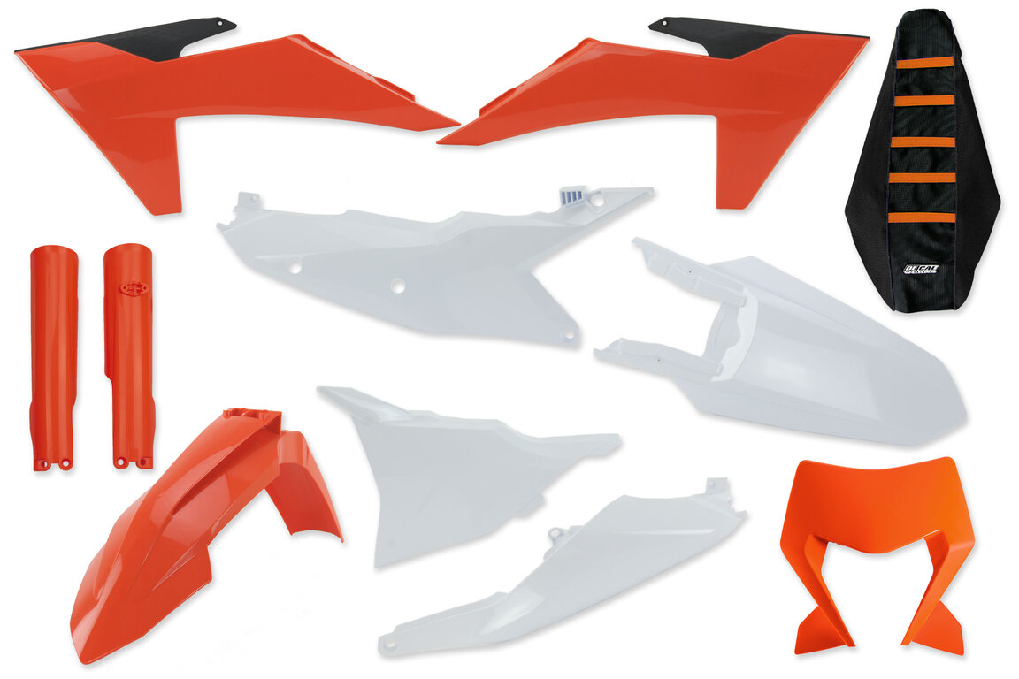 Mix & Match Plastic Kit With Lower Forks & Seat Cover for 24-25 KTM EXCF, XCF, XCW, XW