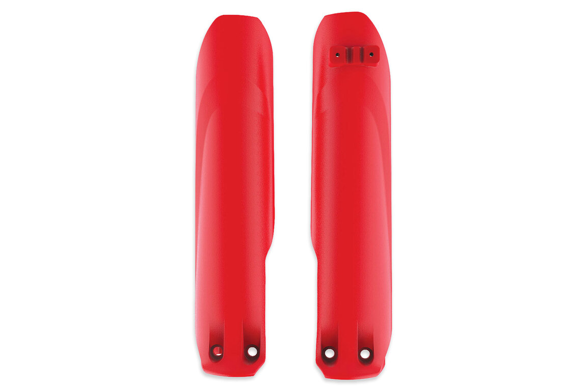 Polisport Red Lower Fork Guards for Beta: 125 RR (2019-2024), 125 RR Race Edition (2019-2027), 125 RR X-PRO (2025-2026), 200 RR (2019-2024), 200 RR Race Edition (2021-2027), 200 RR X-PRO 2-Stroke (2025-2026), 250 RR (2019-2024), 250 RR Race Edition (2019-2027), 250 RR X-PRO ...and more
