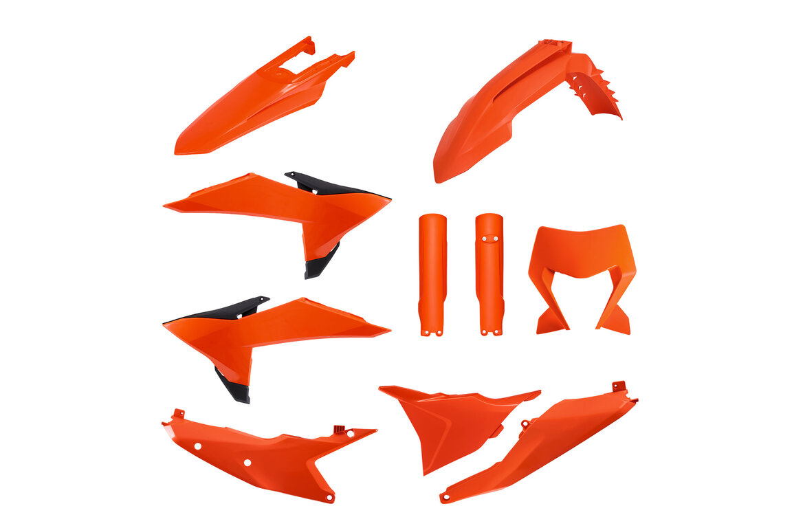 Polisport OEM Color w/ Forks Plastic Kit for KTM: EXC350F (2026), EXC500F (2026), XCF450W (2026), XCW150 (2026), XCW250 (2026), XCW300 (2026)