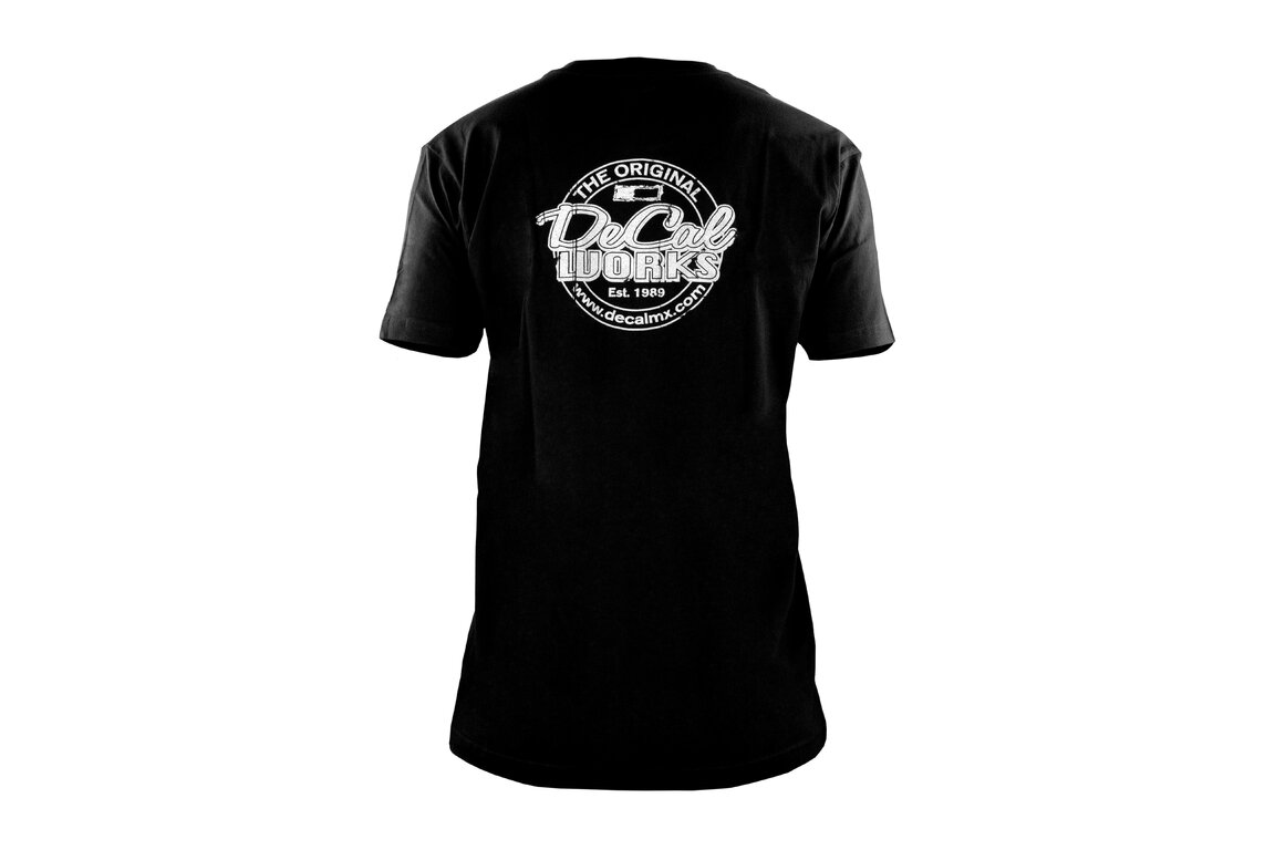 DeCal Works Small Original Black T-Shirt with White Logo