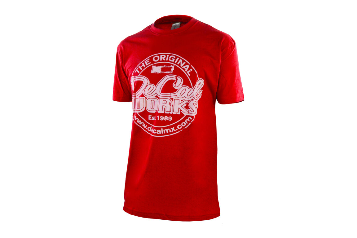 DeCal Works Medium Original Red T-Shirt with White Logo