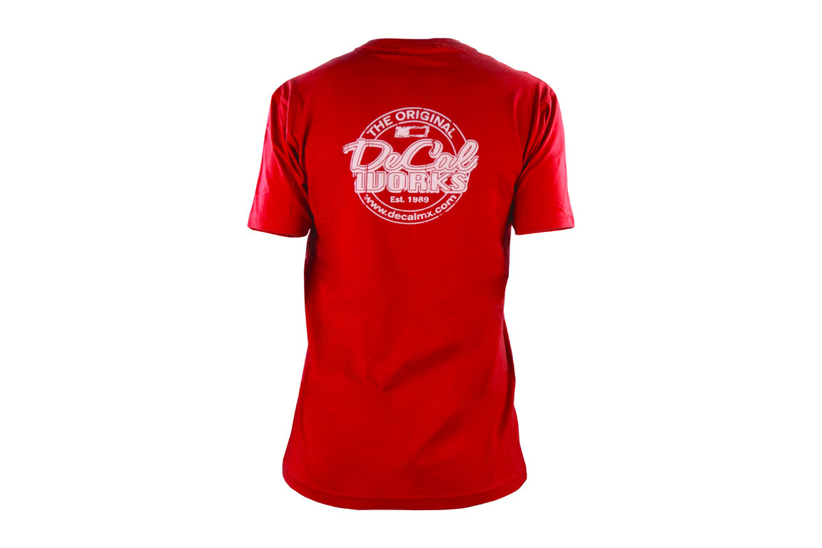 DeCal Works XX Large Original Red T-Shirt with White Logo