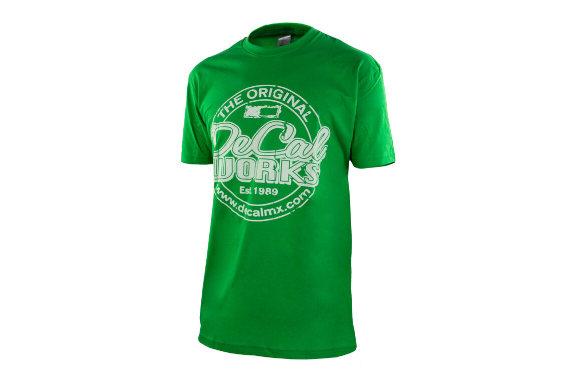 DeCal Works Small Original Green T-Shirt with White Logo