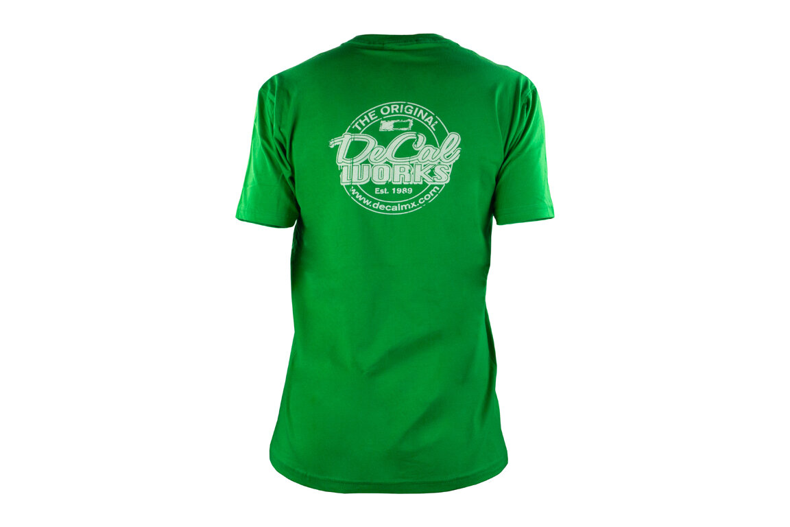 DeCal Works Medium Original Green T-Shirt with White Logo