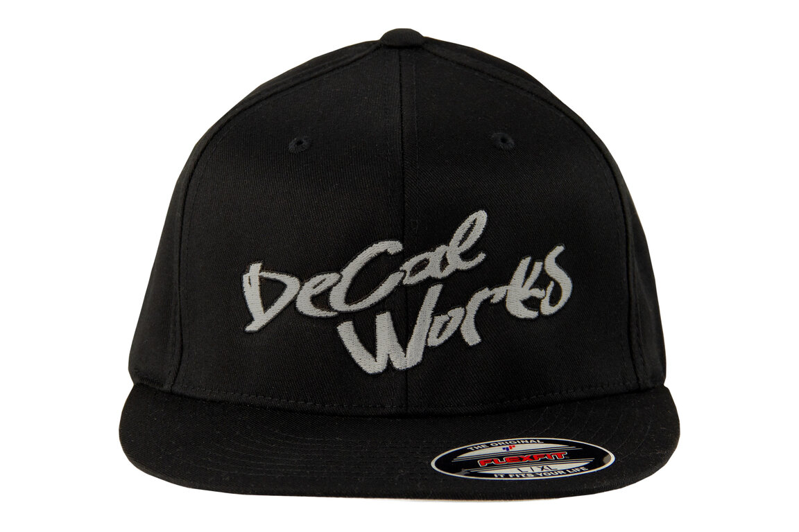 DeCal Works Black with Silver Logo  LG/XL Primo Hat
