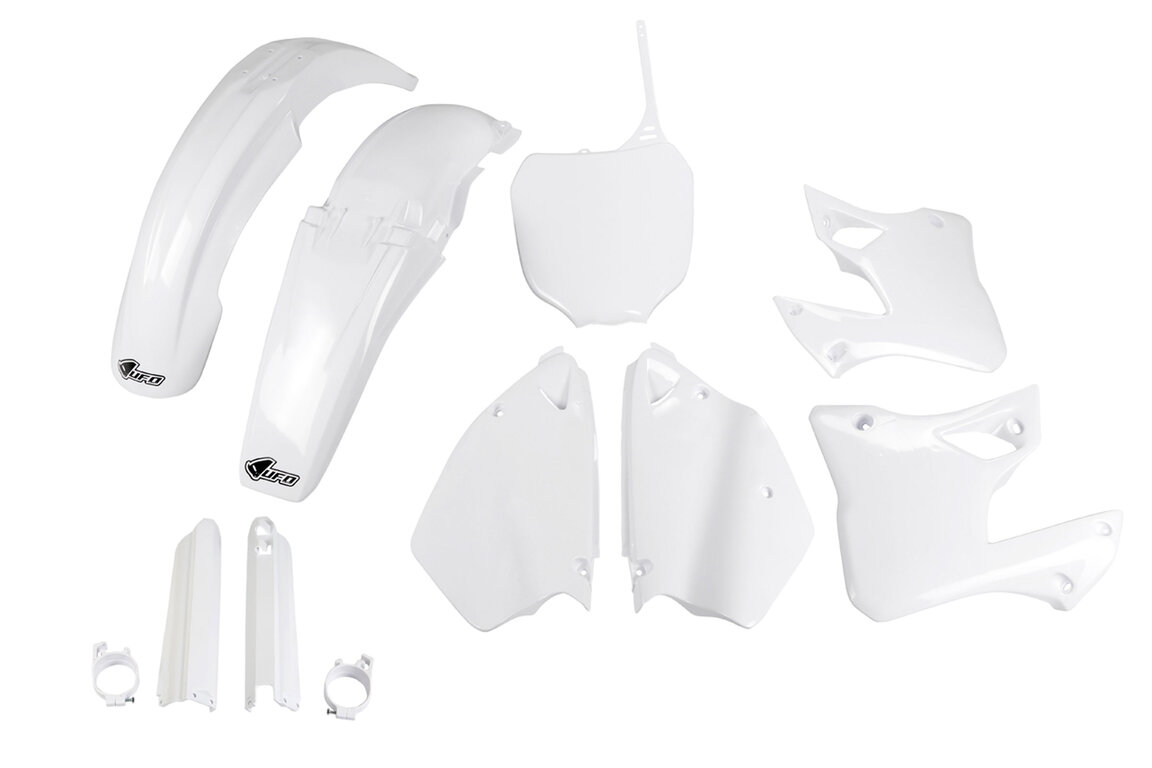 UFO White with Forks Plastic Kit for Yamaha: YZ125 (2000-2001), YZ250 (2000-2001)