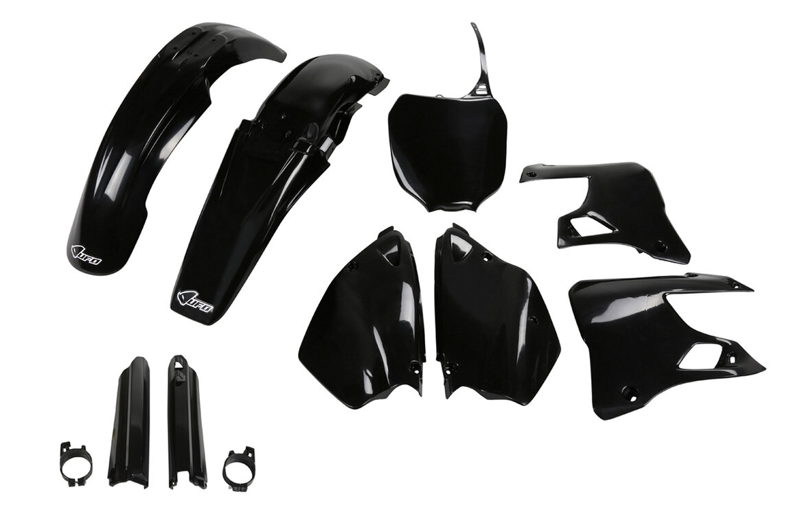UFO Black with Forks Plastic Kit for Yamaha: YZ125 (2000-2001), YZ250 (2000-2001)