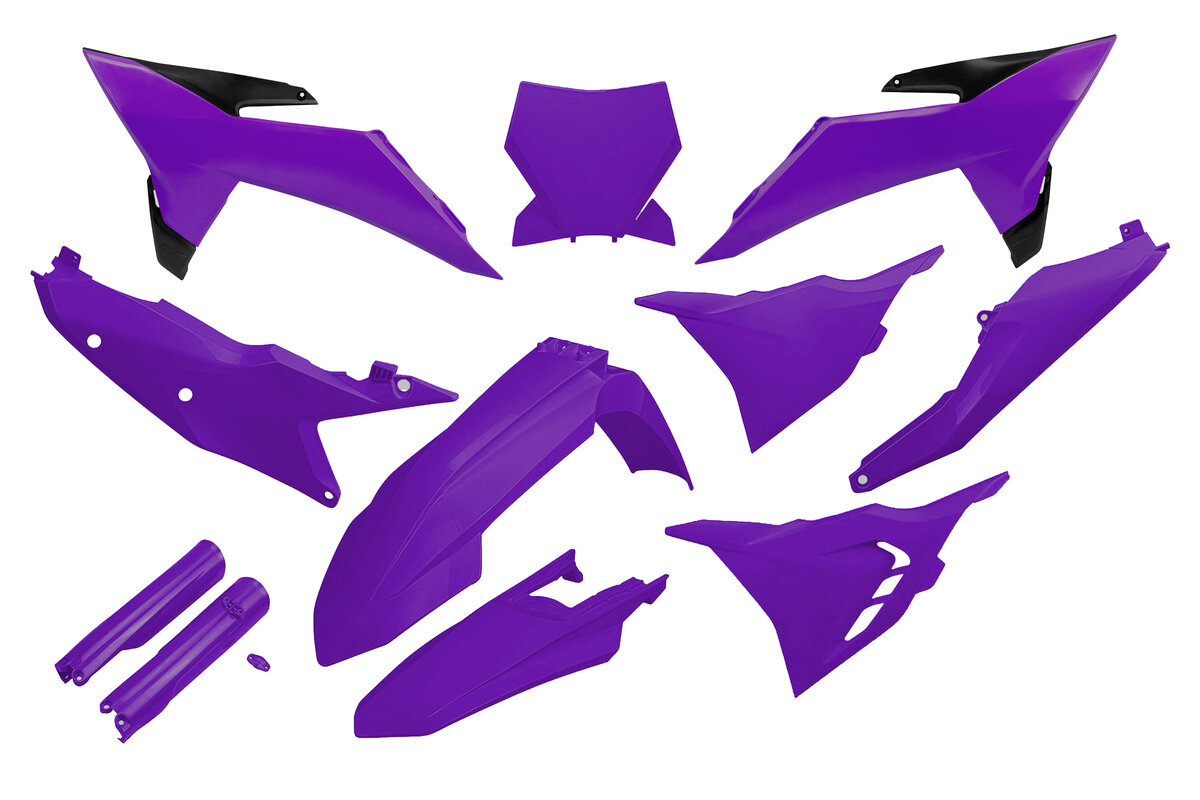 UFO Purple with Forks Plastic Kit 25-27 KTM SXF, XC, XCF