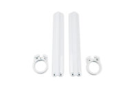 UFO White Lower Fork Guards for Suzuki: RM125 (1991), RM250 (1991)