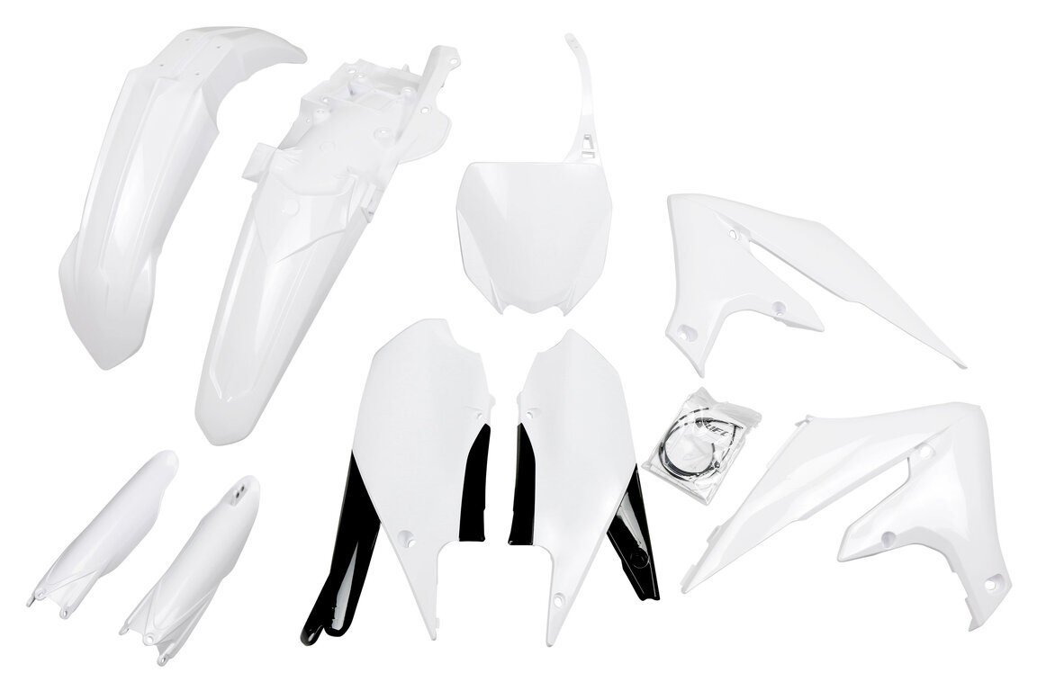 UFO White with Forks Plastic Kit for Yamaha: YZ250F (2019-2023), YZ450F (2018-2022)