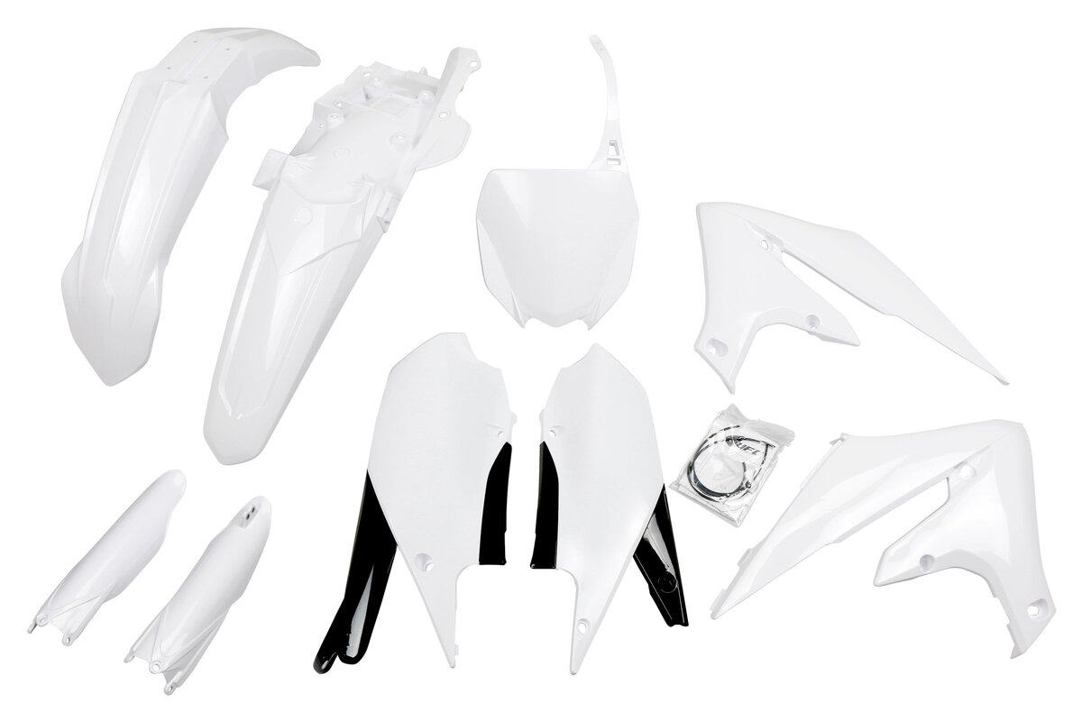 YZ250F用外装パーツセット ホワイト マルチカラー UFO White Plastic Kit fits Yamaha: YZ250F (2019-2023), YZ450F