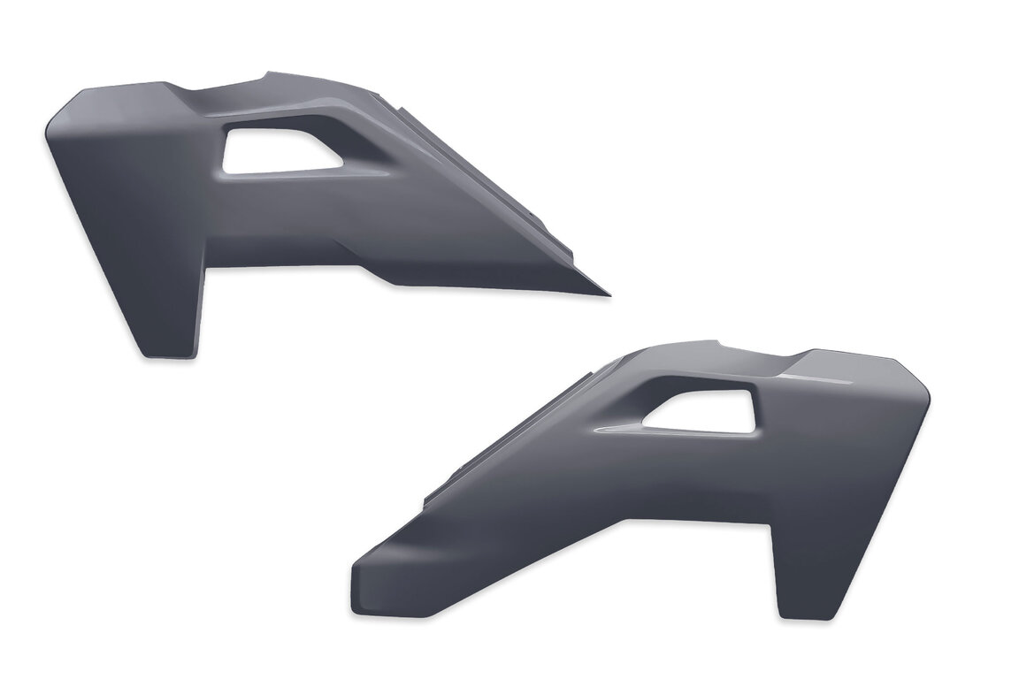 Polisport Nardo Grey Radiator Shroud Set for Husqvarna: FC250 (2025-2027), FC250 Factory Edition (2025), FC350 (2025-2027), FC350 Heritage (2025), FC450 (2025-2027), FC450 Factory Edition (2025-2026), FE350s (2026-2027), FE450 (2026), FE501s (2026-2027), FX350 (2025, 2027), FX350 Her...and more