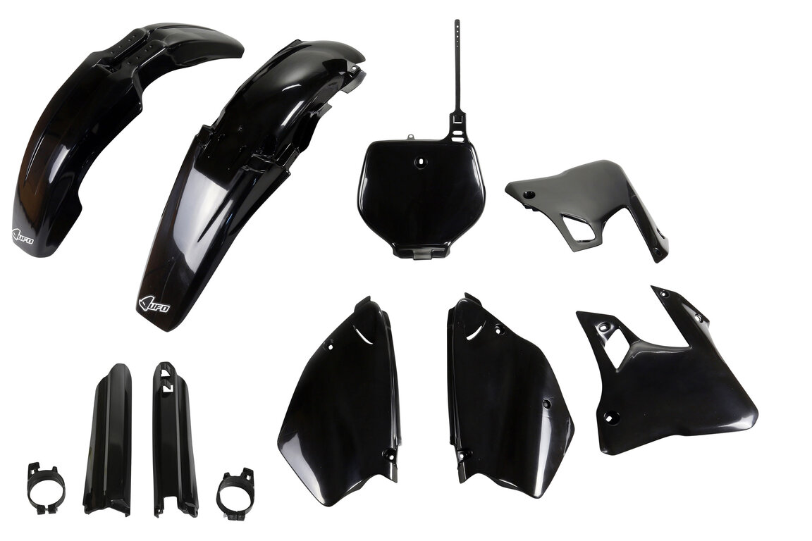 UFO Black with Forks Plastic Kit for Yamaha: YZ125 (1996-1999), YZ250 (1996-1999)