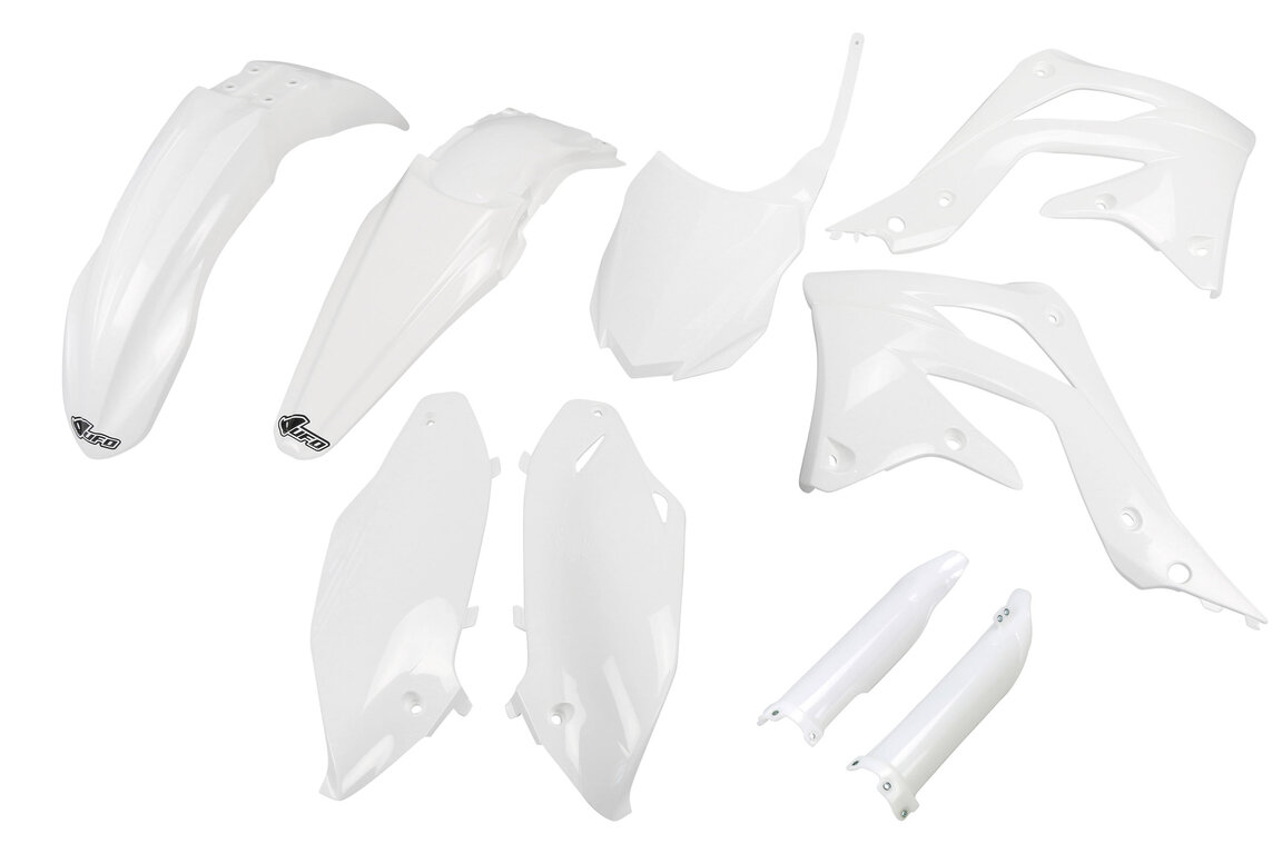 UFO White with Forks Plastic Kit for Kawasaki: KX450F (2013-2015)