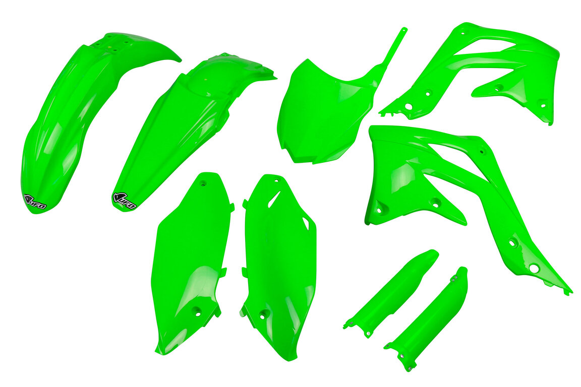 UFO Green with Forks Plastic Kit for Kawasaki: KX450F (2013-2015)