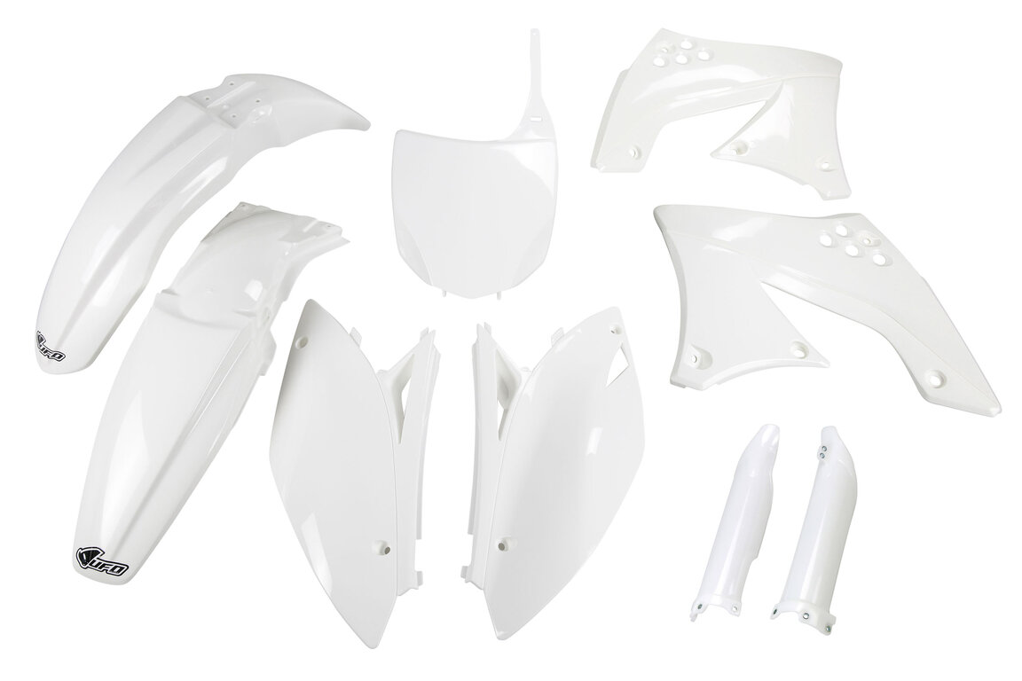 UFO White with Forks Plastic Kit for Kawasaki: KX450F (2009-2011)