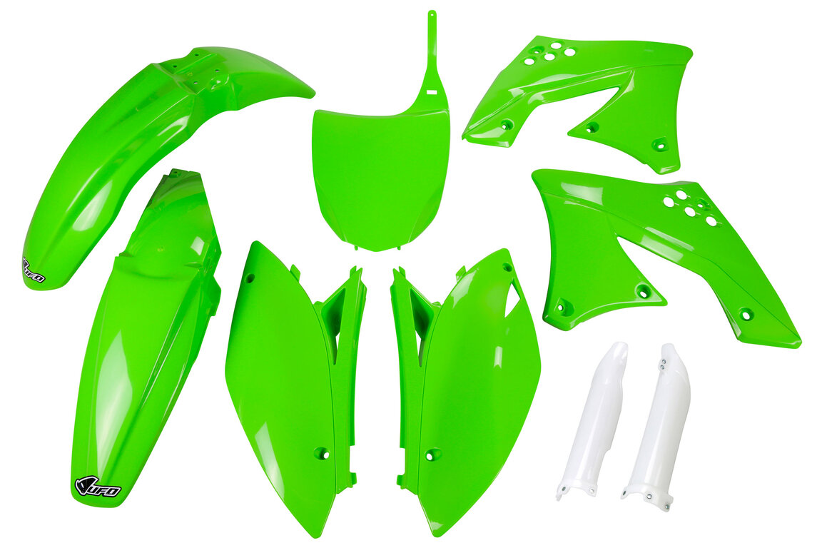 UFO Green with Forks Plastic Kit for Kawasaki: KX450F (2009-2011)