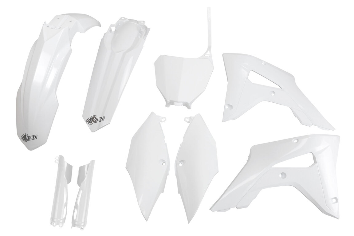 UFO White with Forks Plastic Kit for Honda: CRF250RX (2019-2021), CRF450RX (2017-2020)