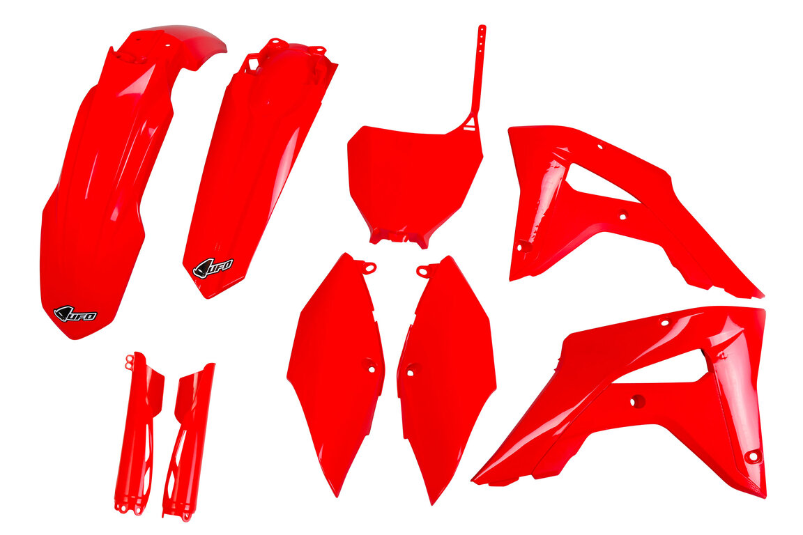 UFO Red with Forks Plastic Kit for Honda: CRF250RX (2019-2021), CRF450RX (2017-2020)