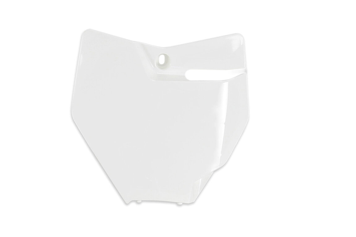 UFO White Ceramic Front Number Plate for KTM: SX85 (2018-2024)