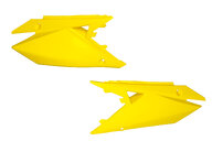 UFO Yellow Side Number Plates for Suzuki: RMZ250 (2019-2026), RMZ450 (2018-2026)
