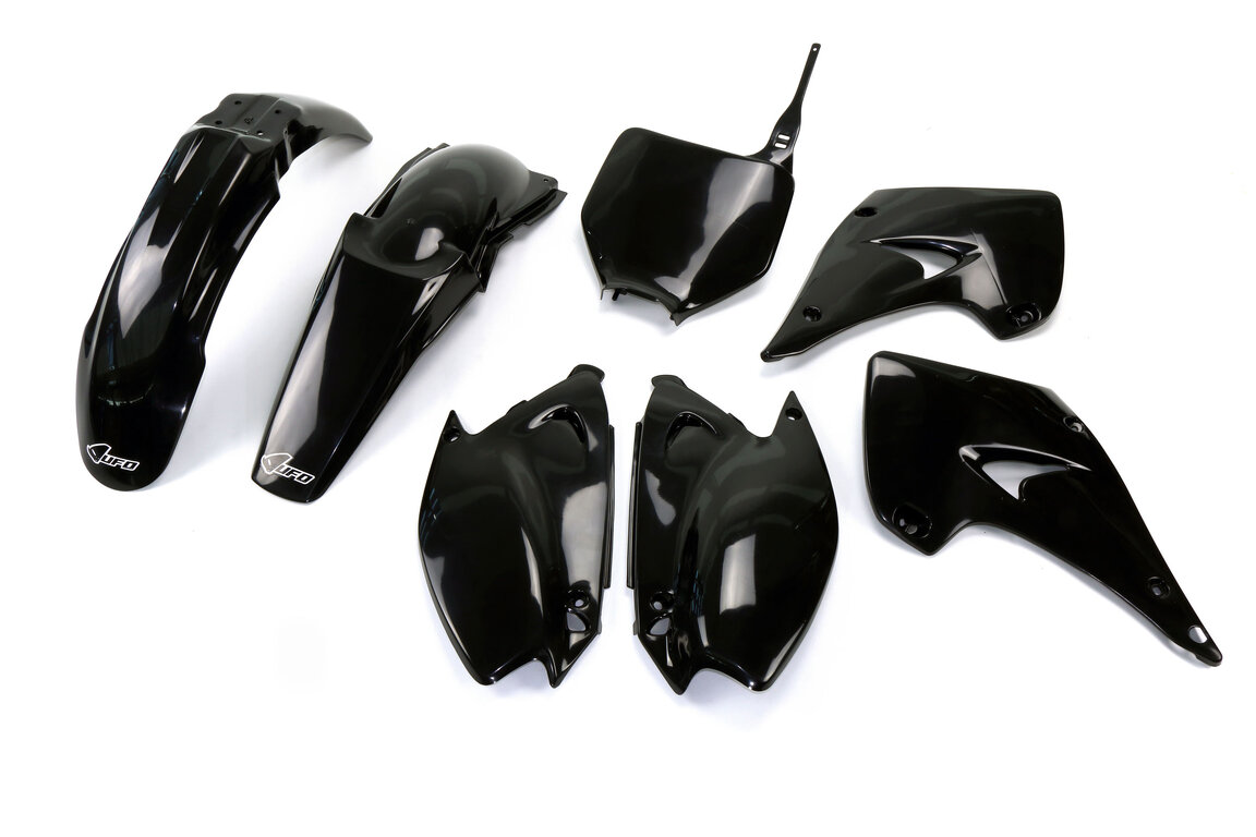 UFO Black Plastic Kit for Kawasaki: KX125 (2003-2007), KX250 (2003-2007)