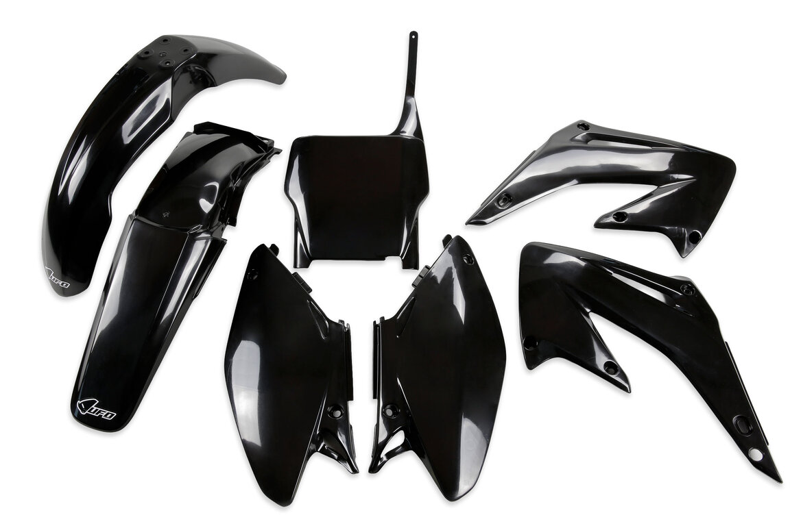 UFO Black Plastic Kit for Honda: CR125R (2004-2007), CR250R (2004-2007)