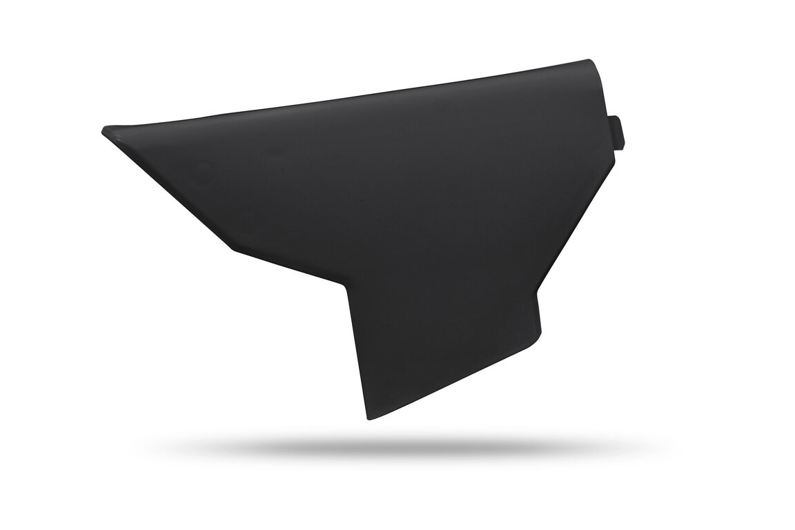 UFO Black Airbox Covers for Husqvarna: FC250 (2025-2027), FC250 Factory Edition (2025-2026), FC350 (2025-2027), FC350 Heritage (2025), FC450 (2025-2027), FC450 Factory Edition (2025-2026), FE350s (2026-2027), FE450 (2026), FE501s (2026-2027), FX350 (2025, 2027), FX35...and more
