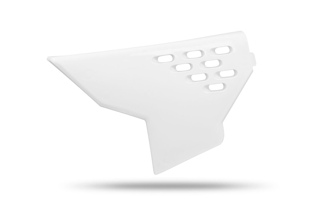 UFO White Vented Airbox Covers for Husqvarna: FC250 (2025-2027), FC250 Factory Edition (2025-2026), FC350 (2025-2027), FC350 Heritage (2025), FC450 (2025-2027), FC450 Factory Edition (2025-2026), FE350s (2026-2027), FE450 (2026), FE501s (2026-2027), FX350 (2025, 2027), FX35...and more