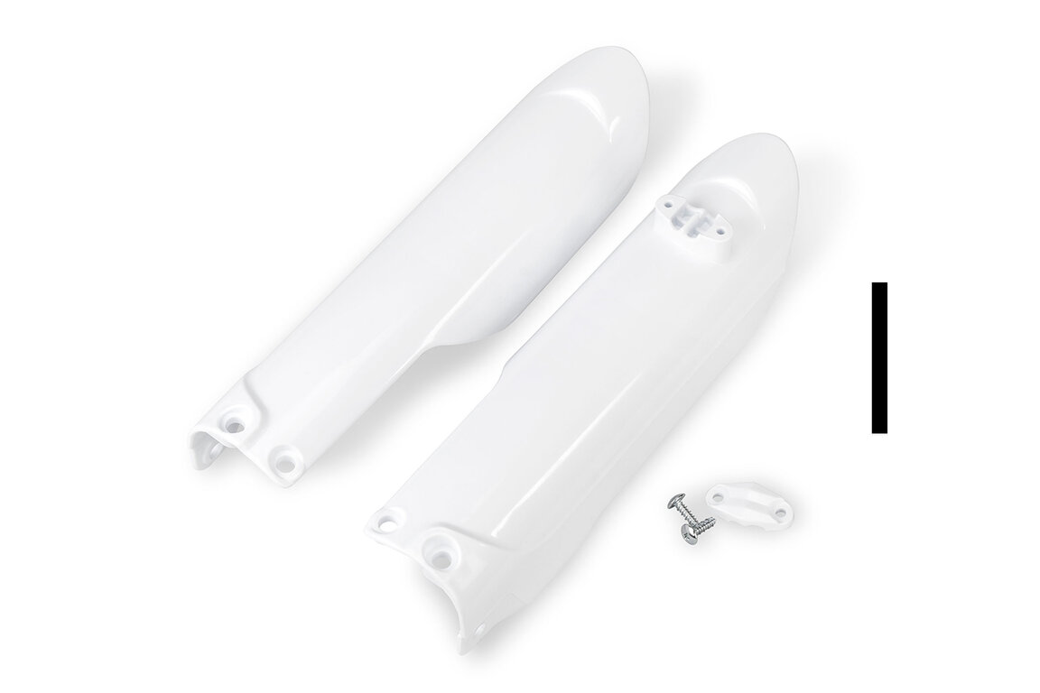 UFO White Lower Fork Guards for GasGas: MC85 (2021-2024), Husqvarna: TC85 (2018-2024), KTM: SX85 (2018-2027)
