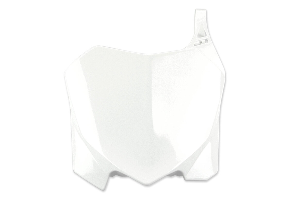 UFO White Front Number Plate for Honda: CRF250R (2010-2013), CRF450R (2009-2012)