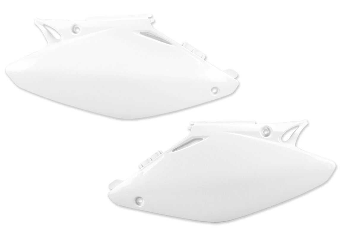 Polisport White Side Number Plates for Honda: CR125R (2002-2007), CR250R (2002-2007)