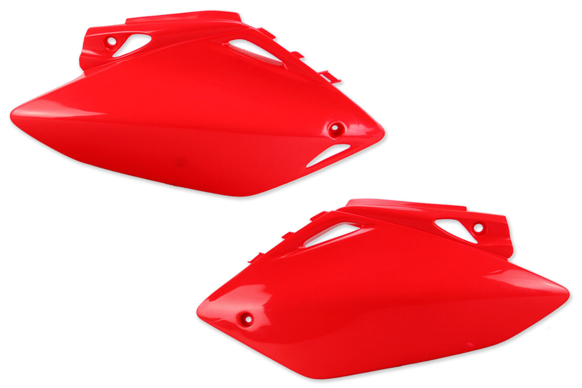 UFO Red Side Number Plates for Honda: CRF450R (2005-2006)
