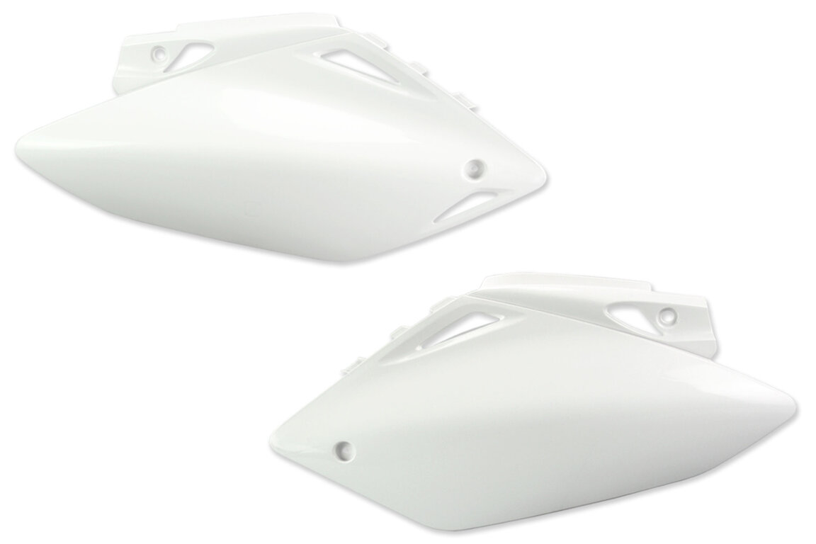 UFO Cream White Side Number Plates for Honda: CRF450R (2005-2006)
