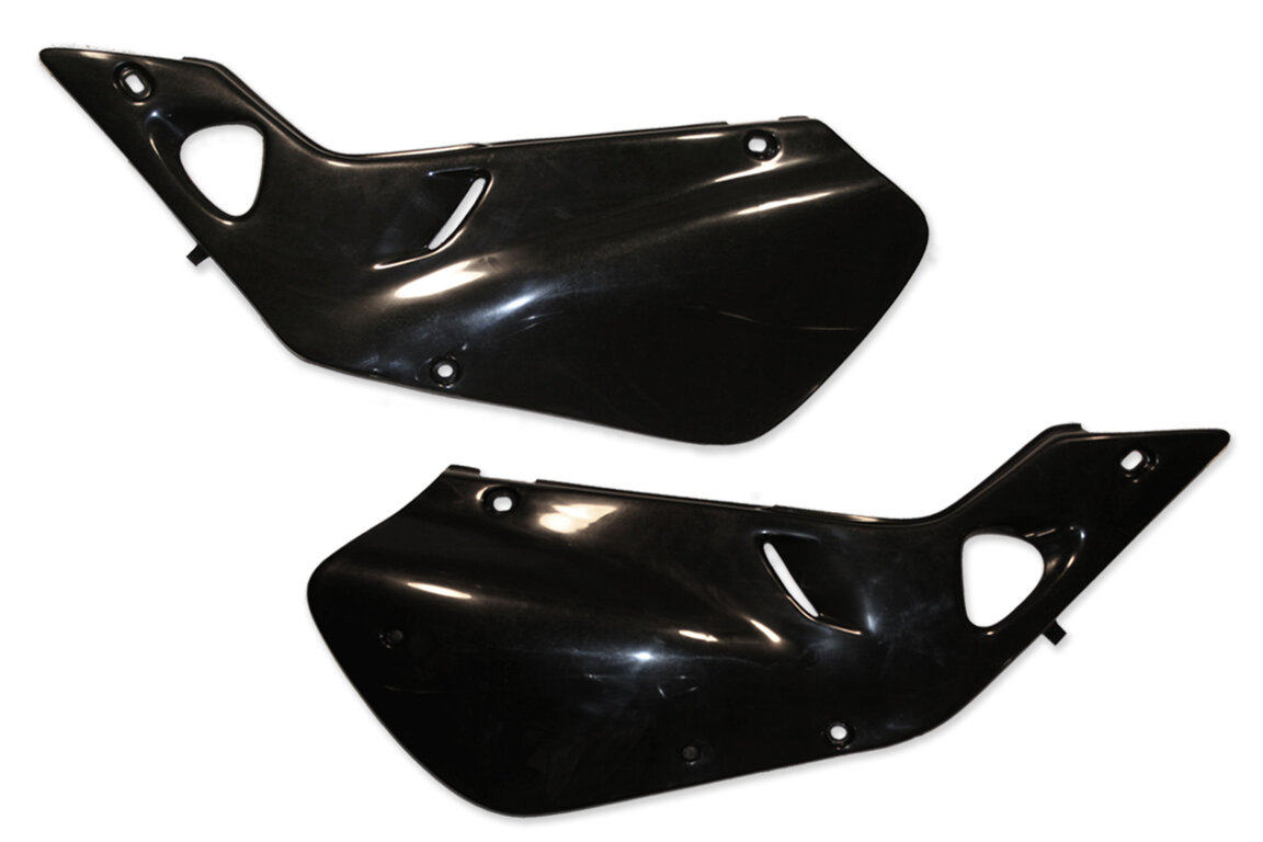 UFO Black Side Number Plates for Honda: CR125R (1998-1999), CR250R (1997-1999)