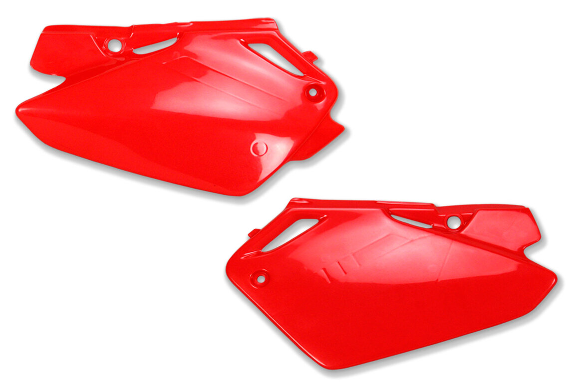 UFO Red Side Number Plates for Honda: CR85R (2003-2007)