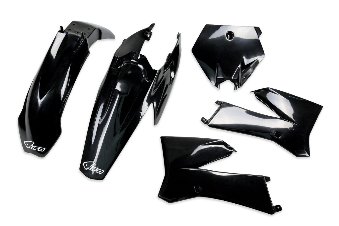 UFO Black Plastic Kit for KTM: SX105 (2006-2011), SX85 (2006-2012), XC105 (2008-2009), XC85 (2008-2009)