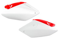 UFO White / Red Side Number Plates for Honda: CRF250X (2004-2017)