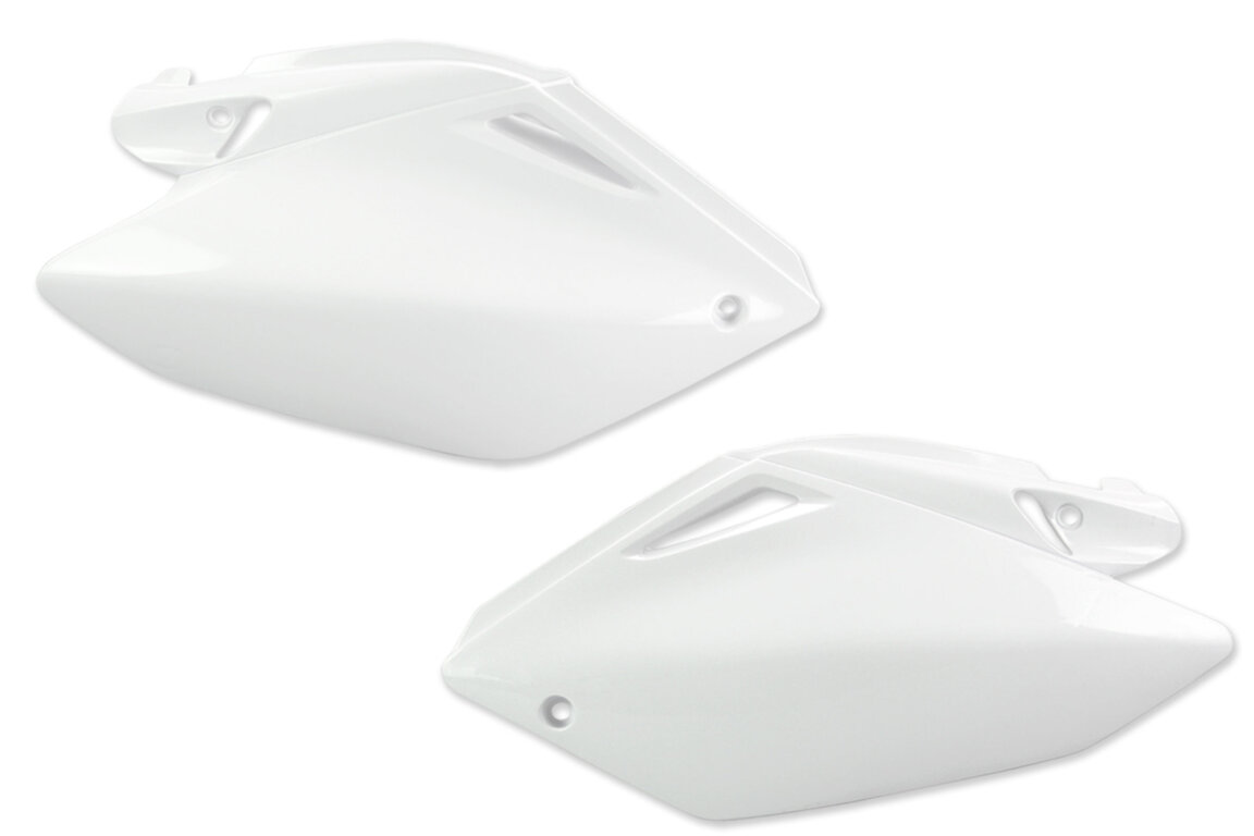 UFO White Side Number Plates for Honda: CRF250R (2004-2005)